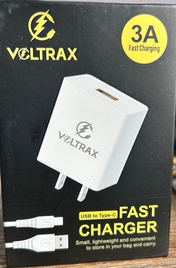 CARGADOR COMPLETO VOLTRAX TIPO C 3A VC02