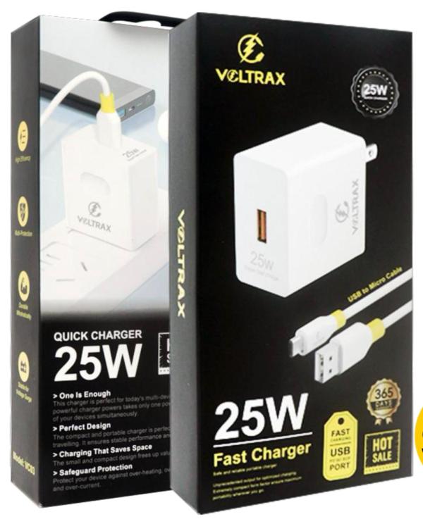 CARGADOR COMPLETO VOLTRAX TIPO C 25w VC04